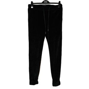 Elwood Black Velour Velvet Joggers Sweatpants Womens Small Drawstring Elastic